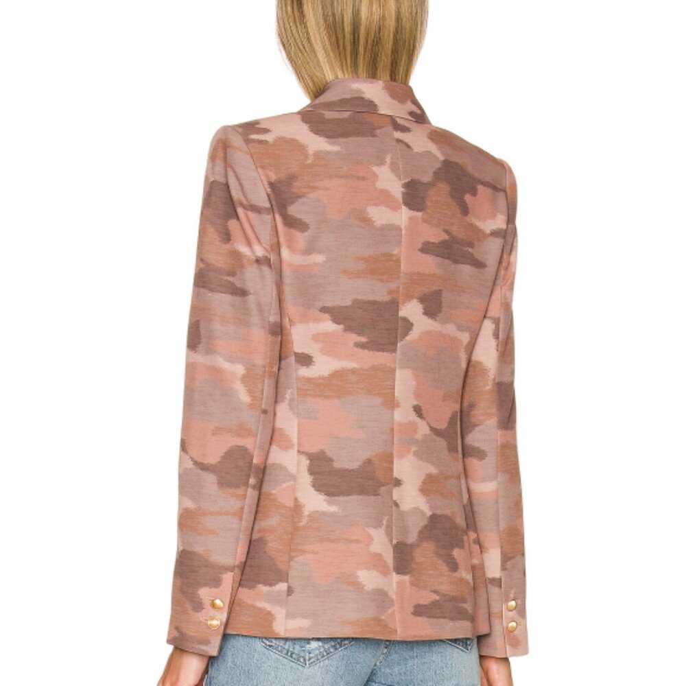 L'AGENCE 'Chamberlain' Camouflage-Print Blazer Jacket, Nude/Dusty Pink - Picture 4 of 4